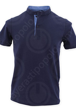 Playera Tipo Polo Cuello Mao Blanca