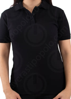 Playera Tipo Polo Negra Mujer